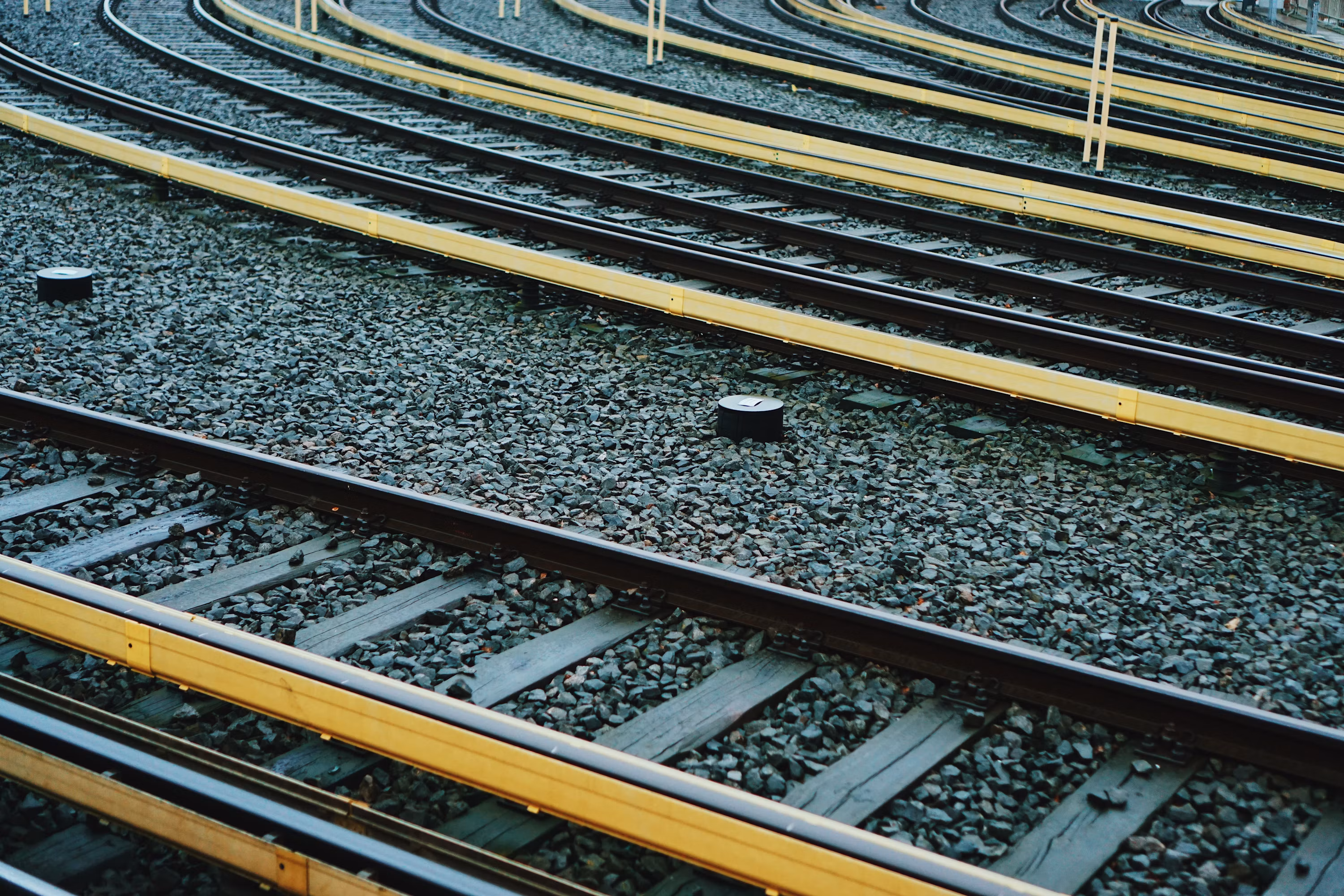Aerial view of railway tracks